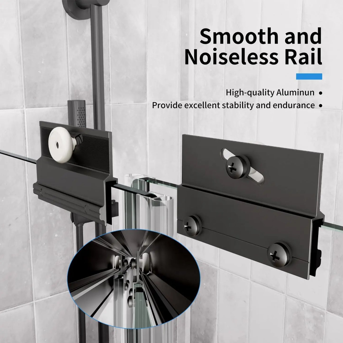 XMSJ Royal Guard Semi Frameless Sliding Shower Door Deluxe