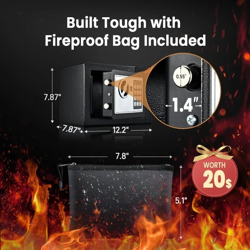 Hign-Concerned Dorm Safe With Fireproof Bag And Keypad