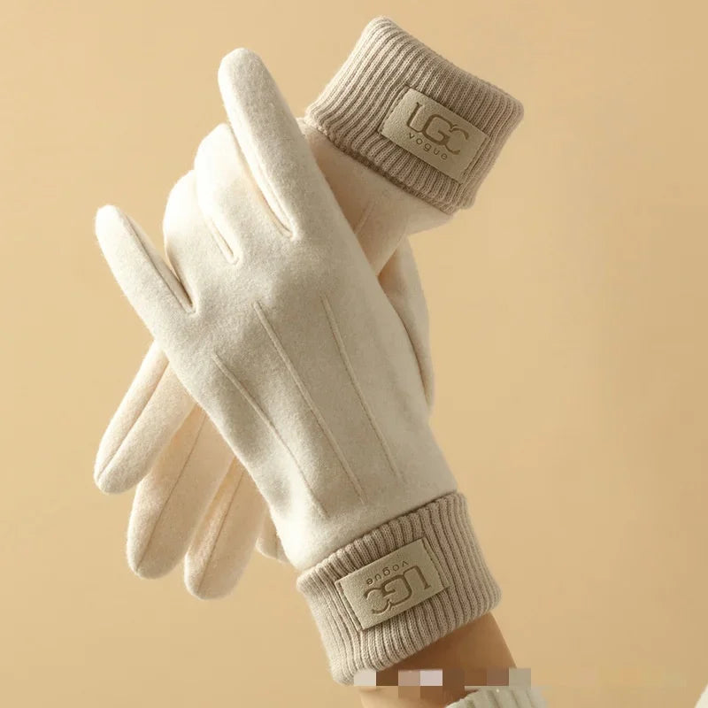Winter Cashmere Gloves For Women Warm Touch Screen Mittens