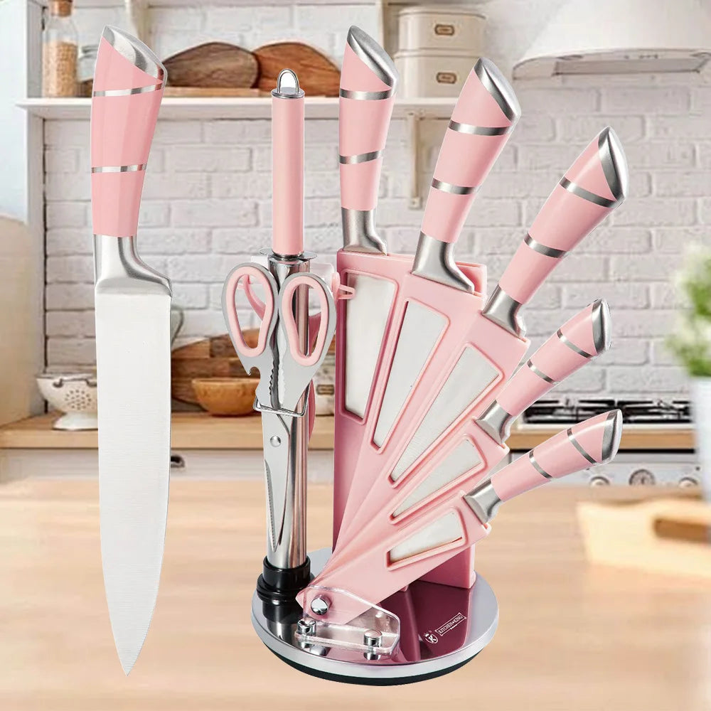 Zeng 9 Piece Kitchen Knife Block Set With Sharpener