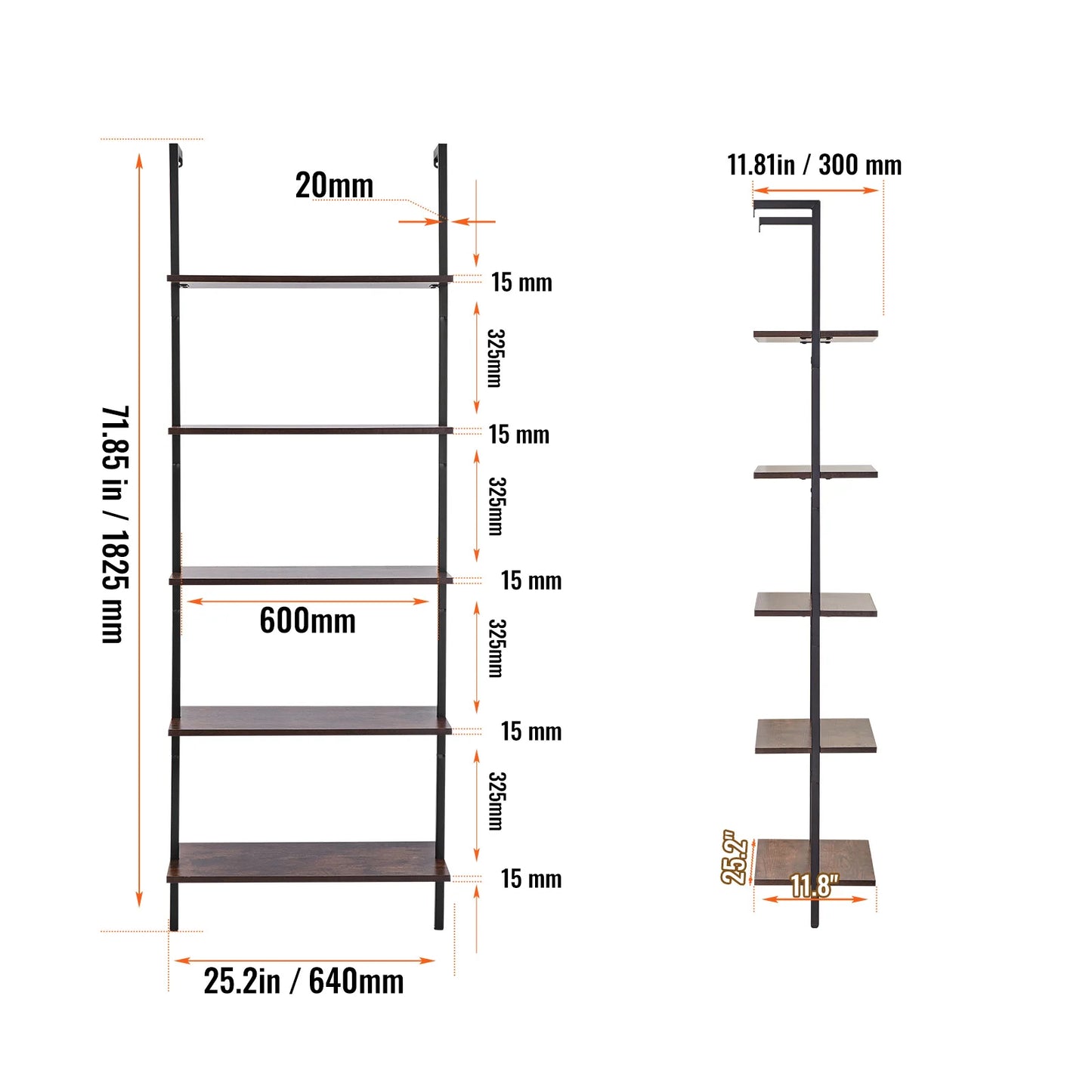 SucceBuy Industrial Pipe Shelving Wall Mount Wood Shelves