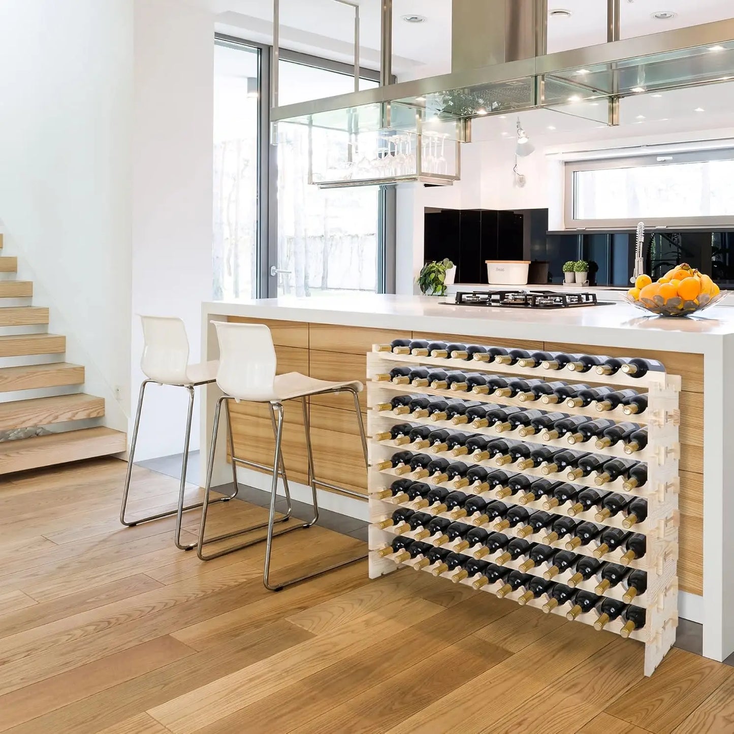 Hign-concerned 96 Bottles Stackable Modular Wine Rack 8 Tier