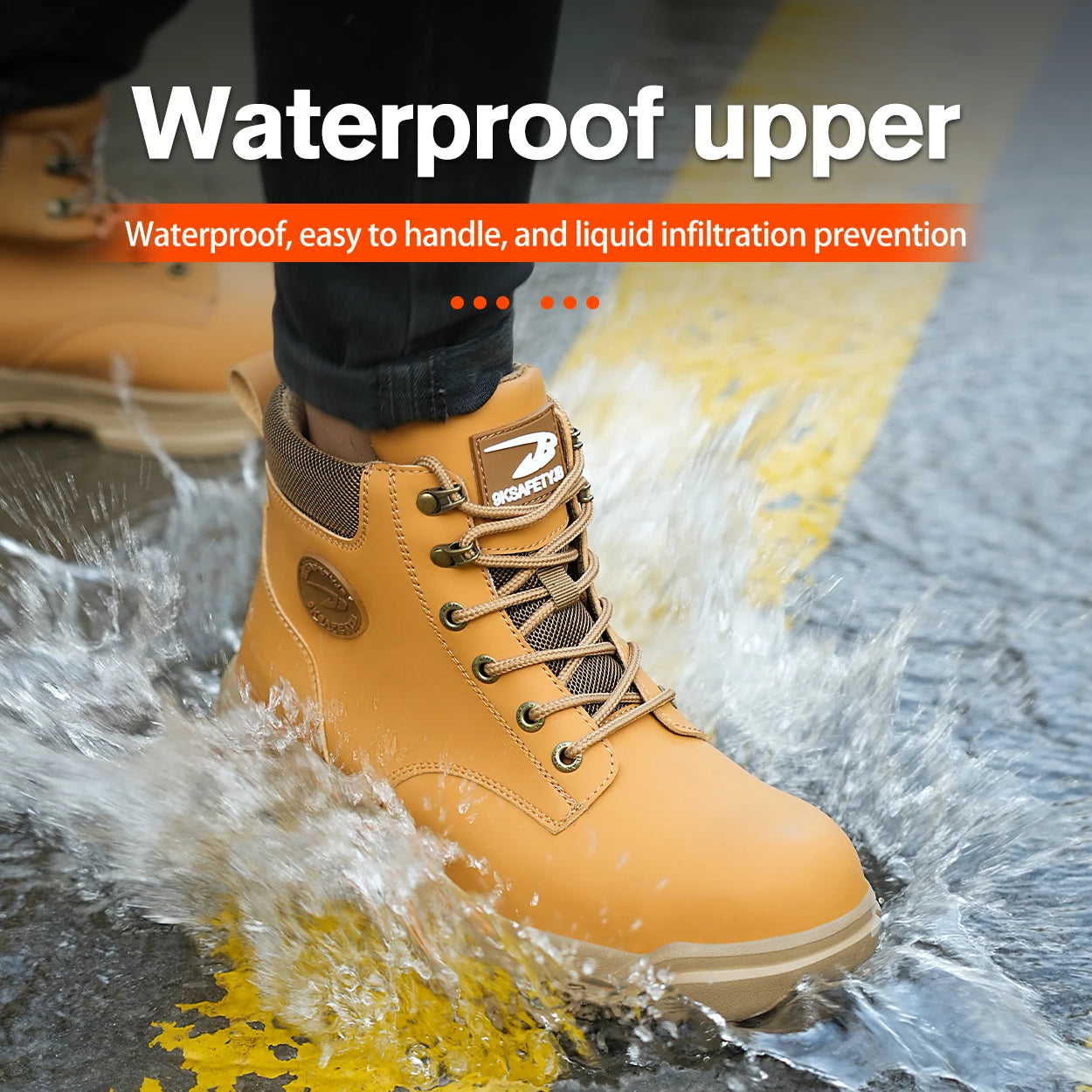 Department Name High Top PU Safety Shoes Anti Puncture Breathable