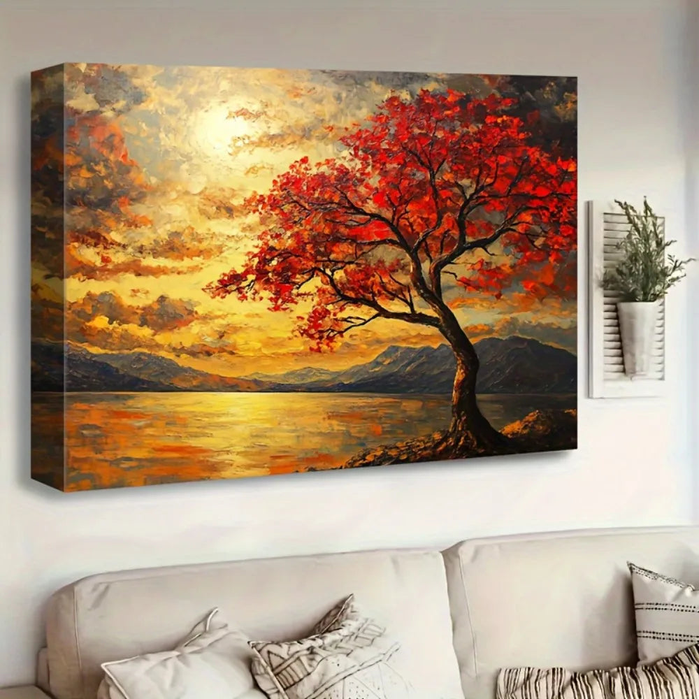 Hign Concerned Tree of Life Canvas Painting Modern Geometry