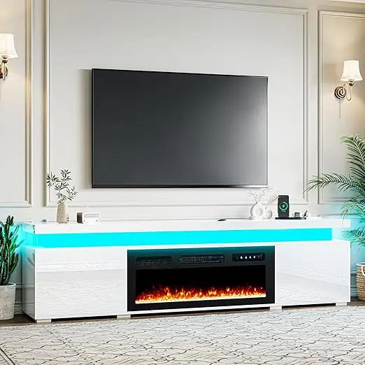 Fireplace TV Stand With LED Lights Entertainment Center