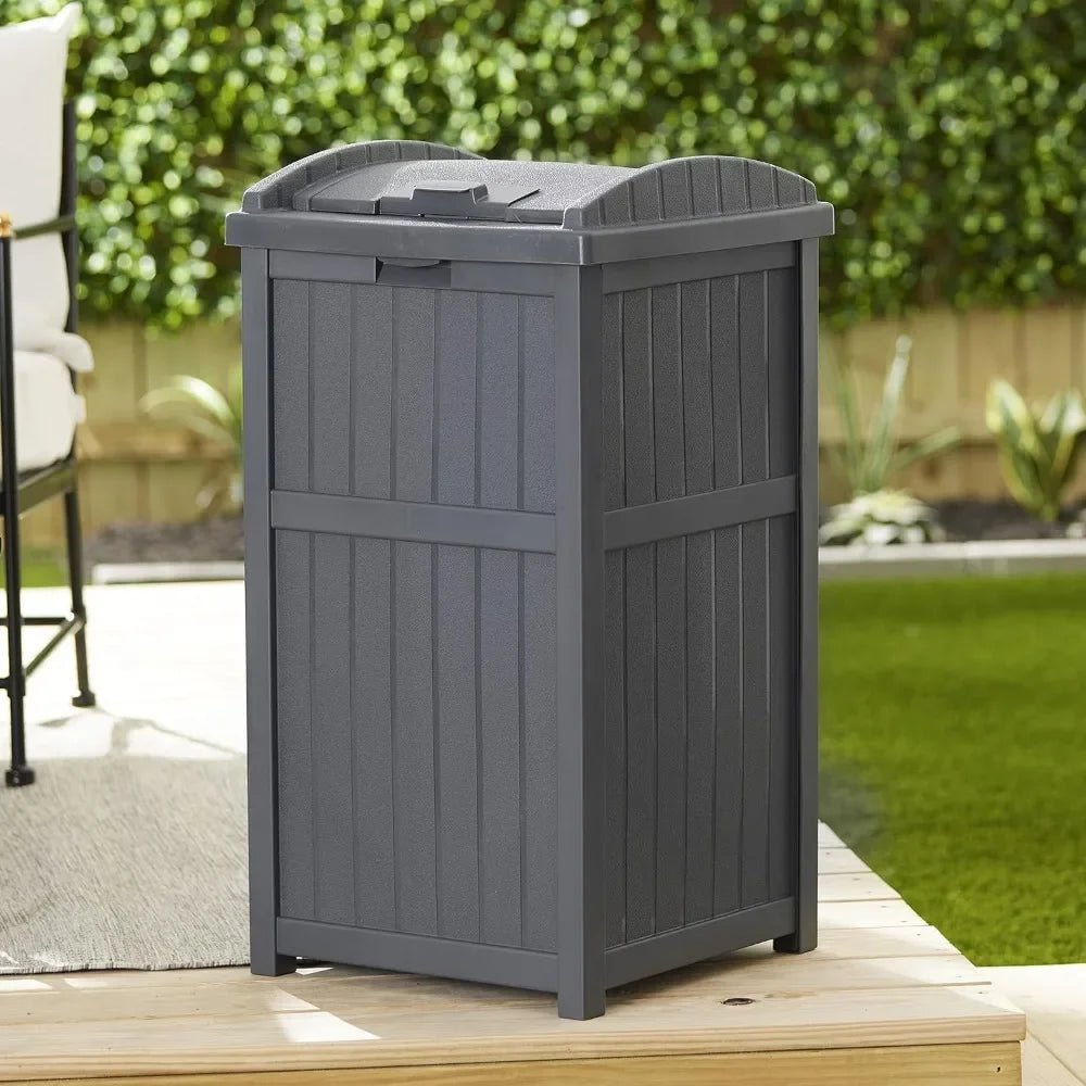 Outdoor Waste Bin Hideaway Container With Latching Lid