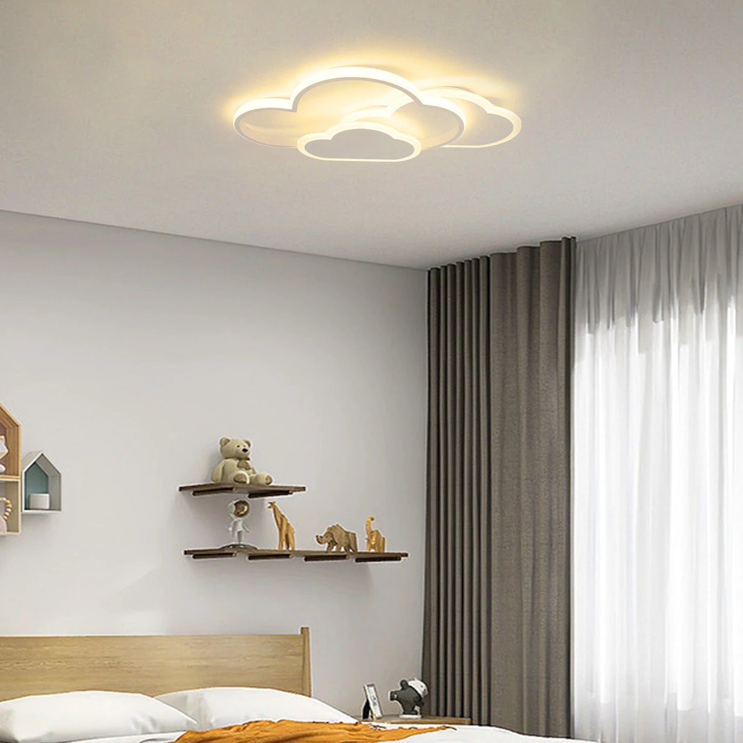 Cloud Shape LED Ceiling Light 85-265V With 3 Color Dimming