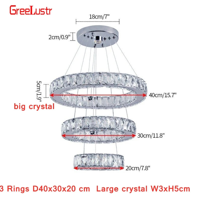 GreeLustr Crystal Chandeliers Luminaria Nordic Pendant Lamp