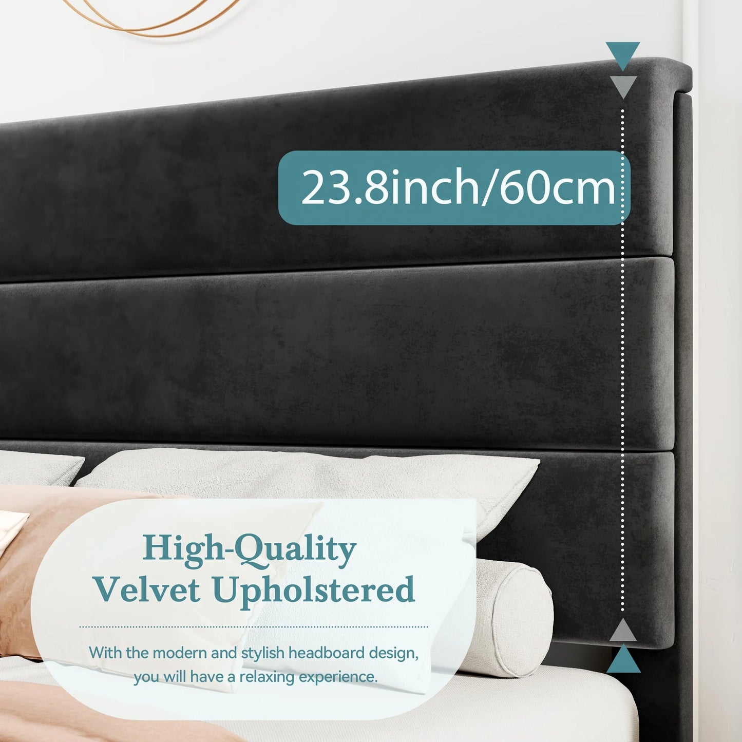 Hign-concerned Modern Fabric Upholstered Frame Headboard