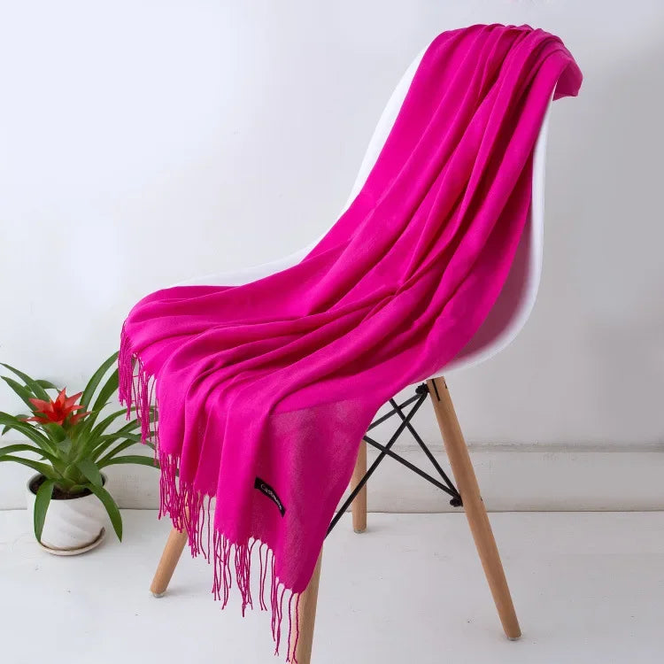 Sanmaihuacn Pashmina Scarf Cashmere Feel Headscarf Winter