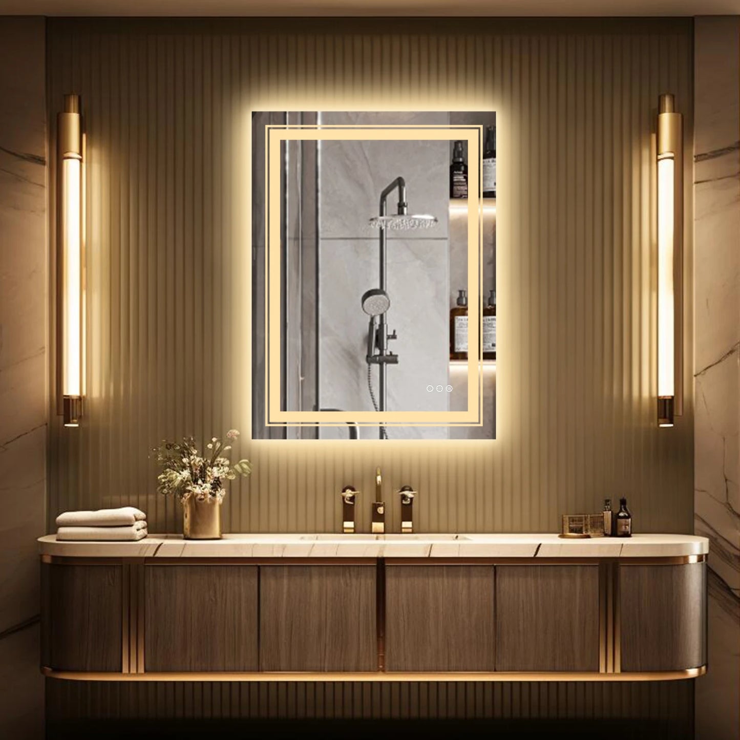 Wisfor Led Backlit Bathroom Mirror Front Light Anti Fog