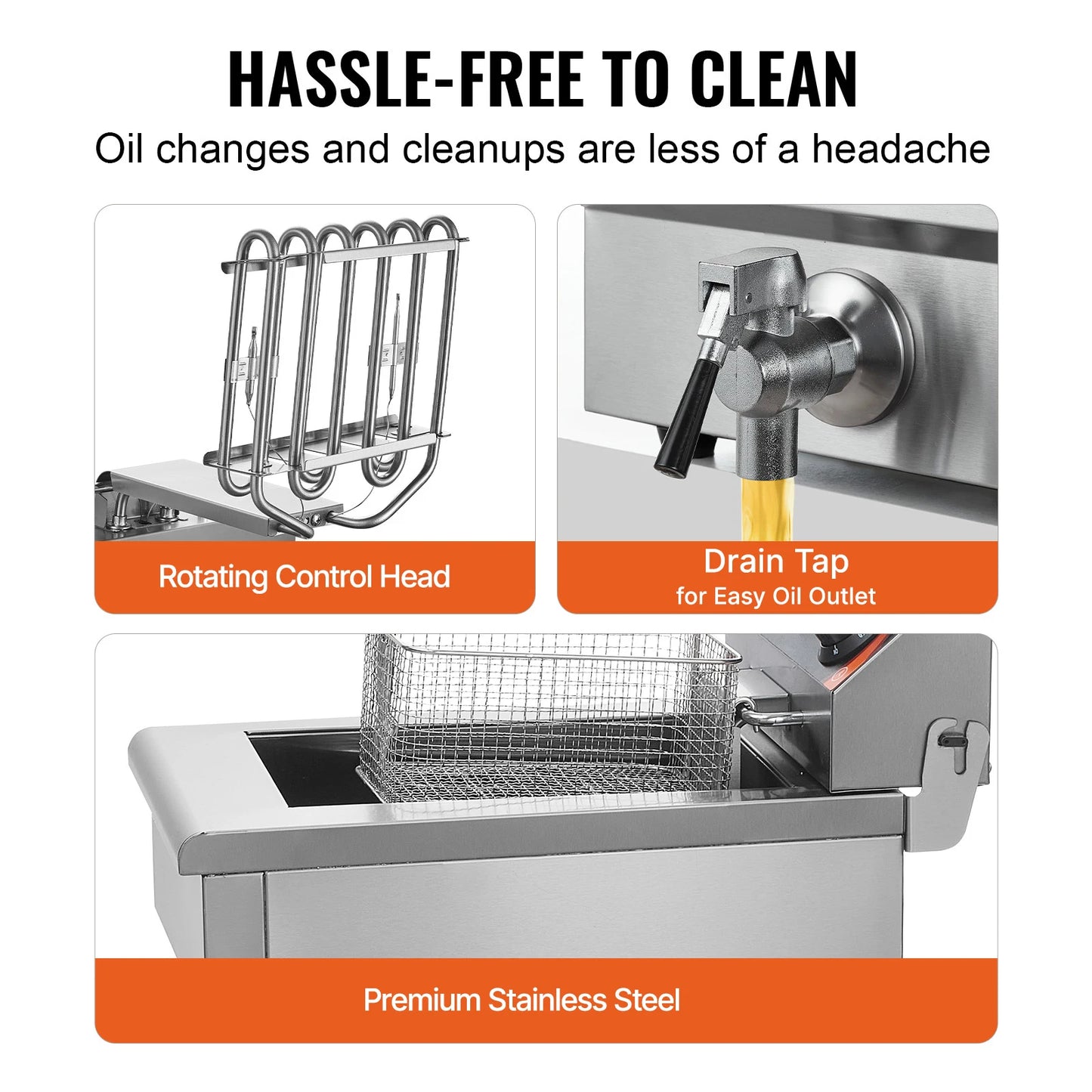 SucceBuy 12L Electric Deep Fryer Dual Removable Tanks