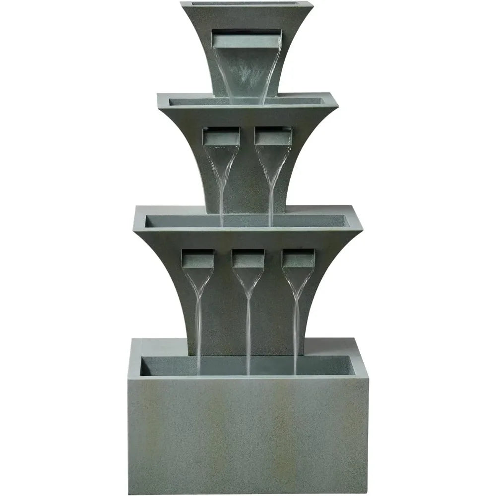Three Tier Outdoor Fountain for Garden Decor and Patio