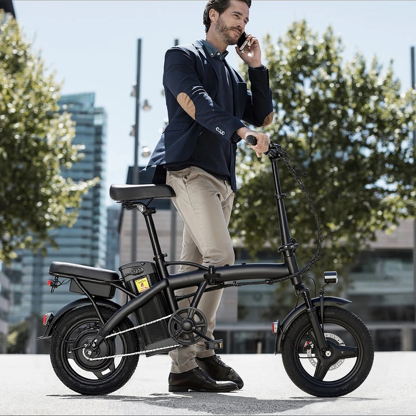 LELEKUAIFolded Foldable Electric Bicycle 500W 24MPH 48V Battery