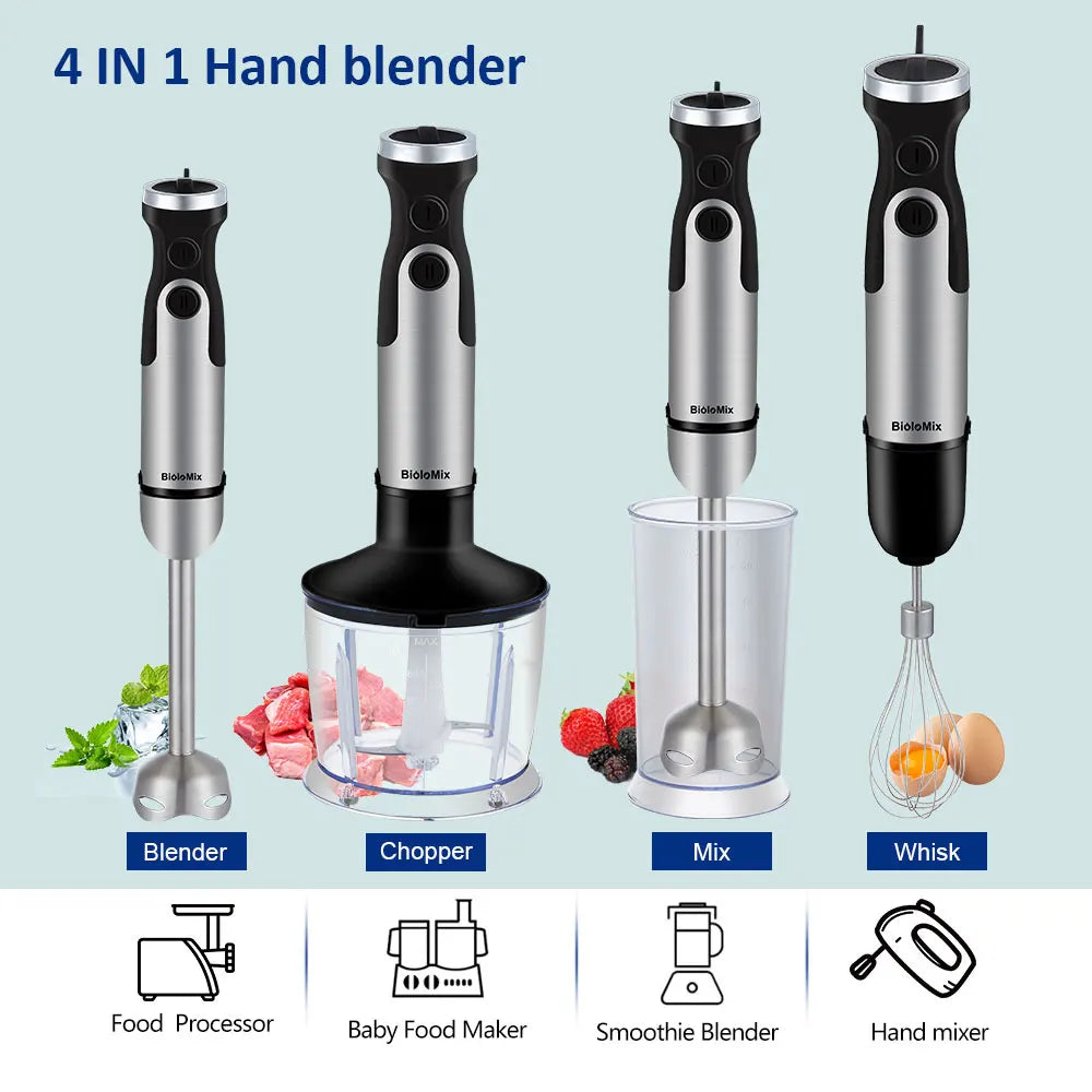 Biolomix 1200W 5 In 1 Immersion Hand Blender Chopper Whisk
