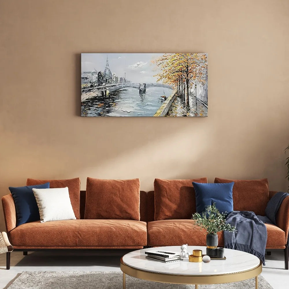 Hign-concerned Pine Frame Abstract Canvas Art Landscape