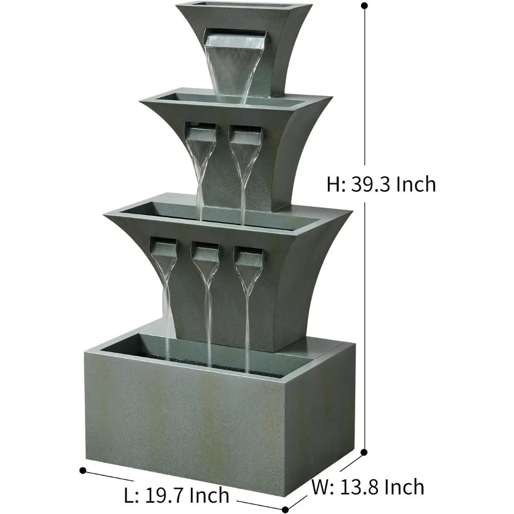 Three Tier Outdoor Fountain for Garden Decor and Patio