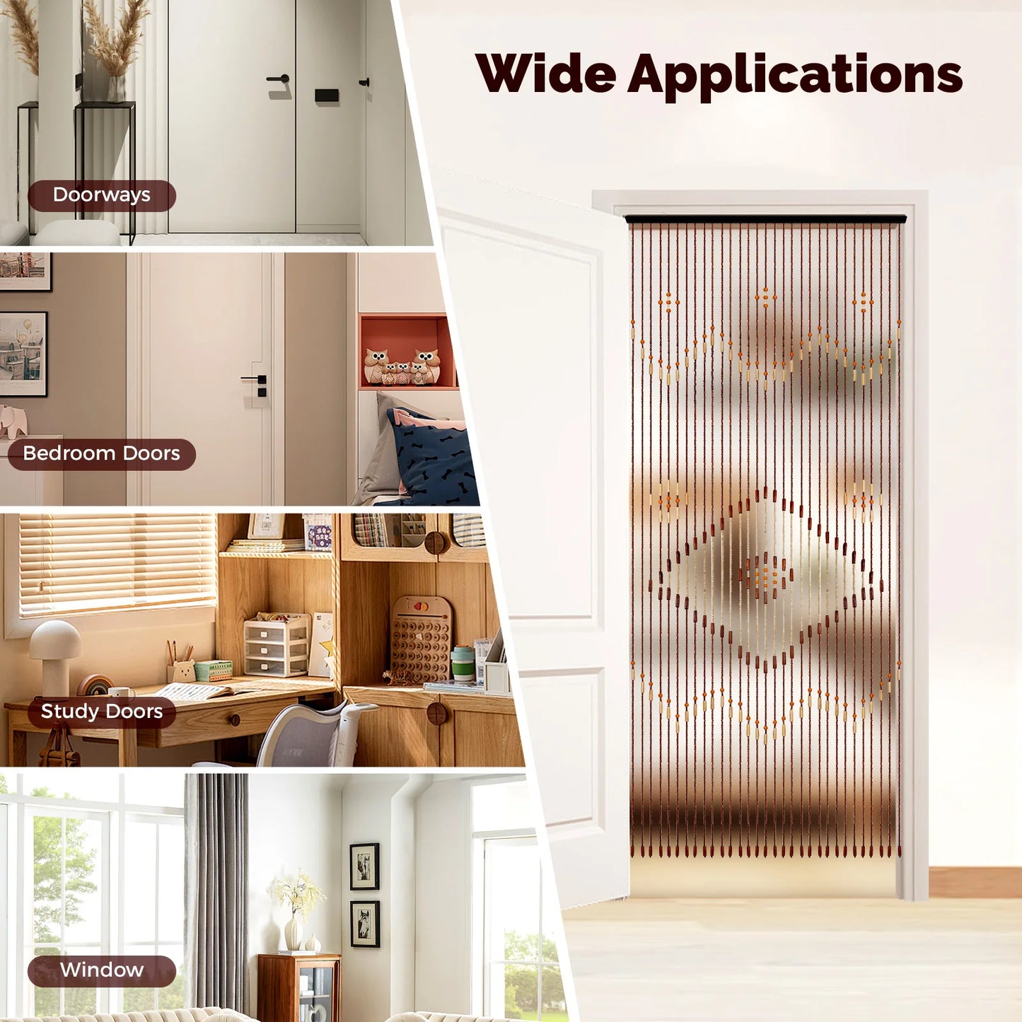 Zhejiang Wooden Bead String Door Curtain 31 Line Fly Screen