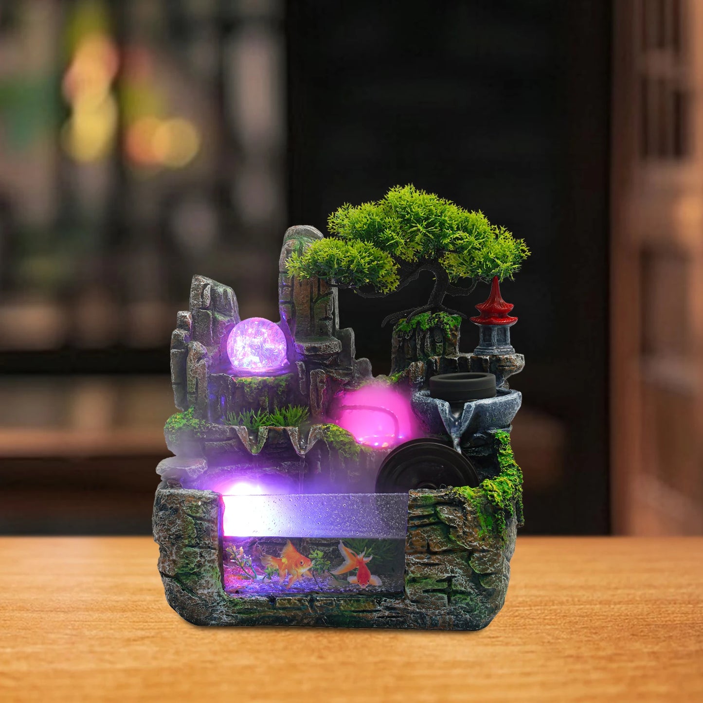 Hign-concerned 220V Tabletop Fountain Nebulizer LED