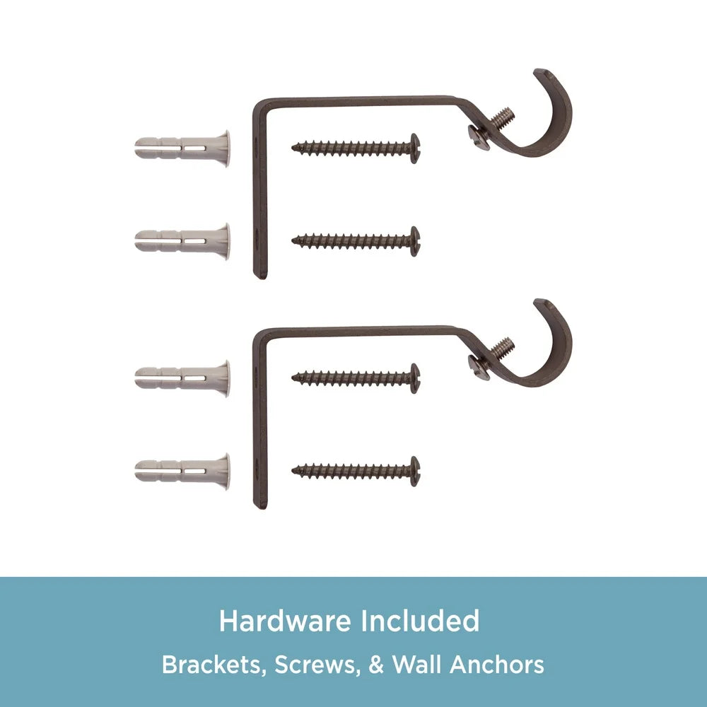 XMSJ Adjustable Curtain Rod With Finials And Brackets