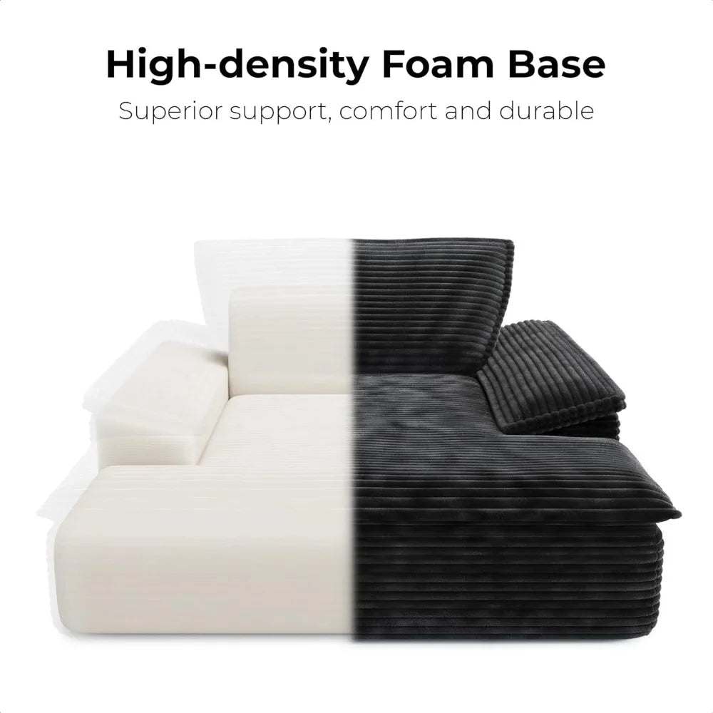 Corduroy Chaise Lounge Chair Sofa Bed Sleeper Couch