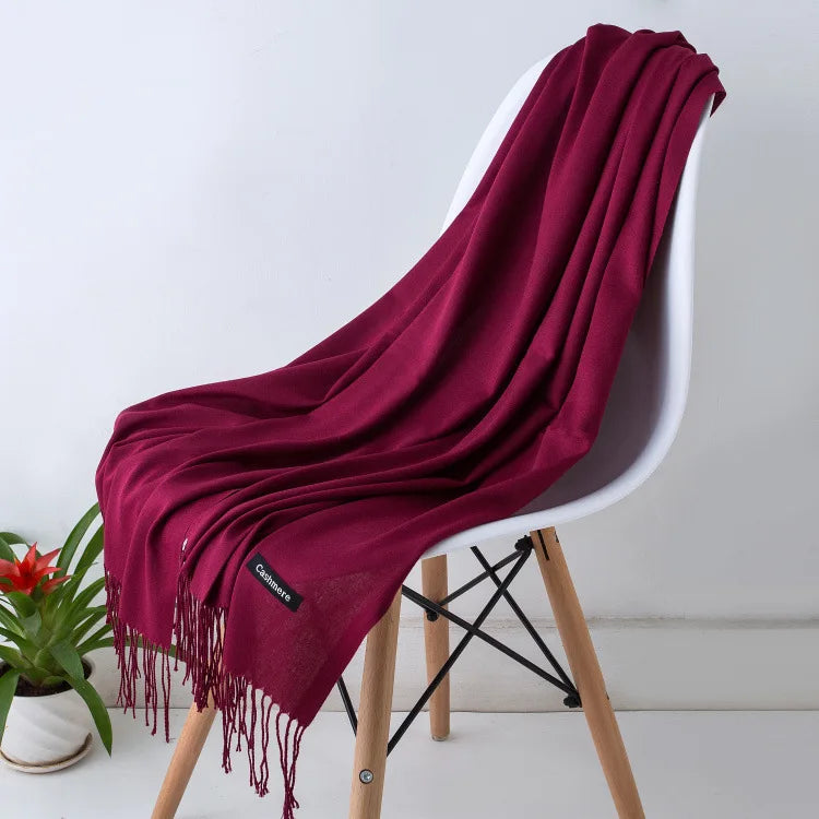 Sanmaihuacn Pashmina Scarf Cashmere Feel Headscarf Winter