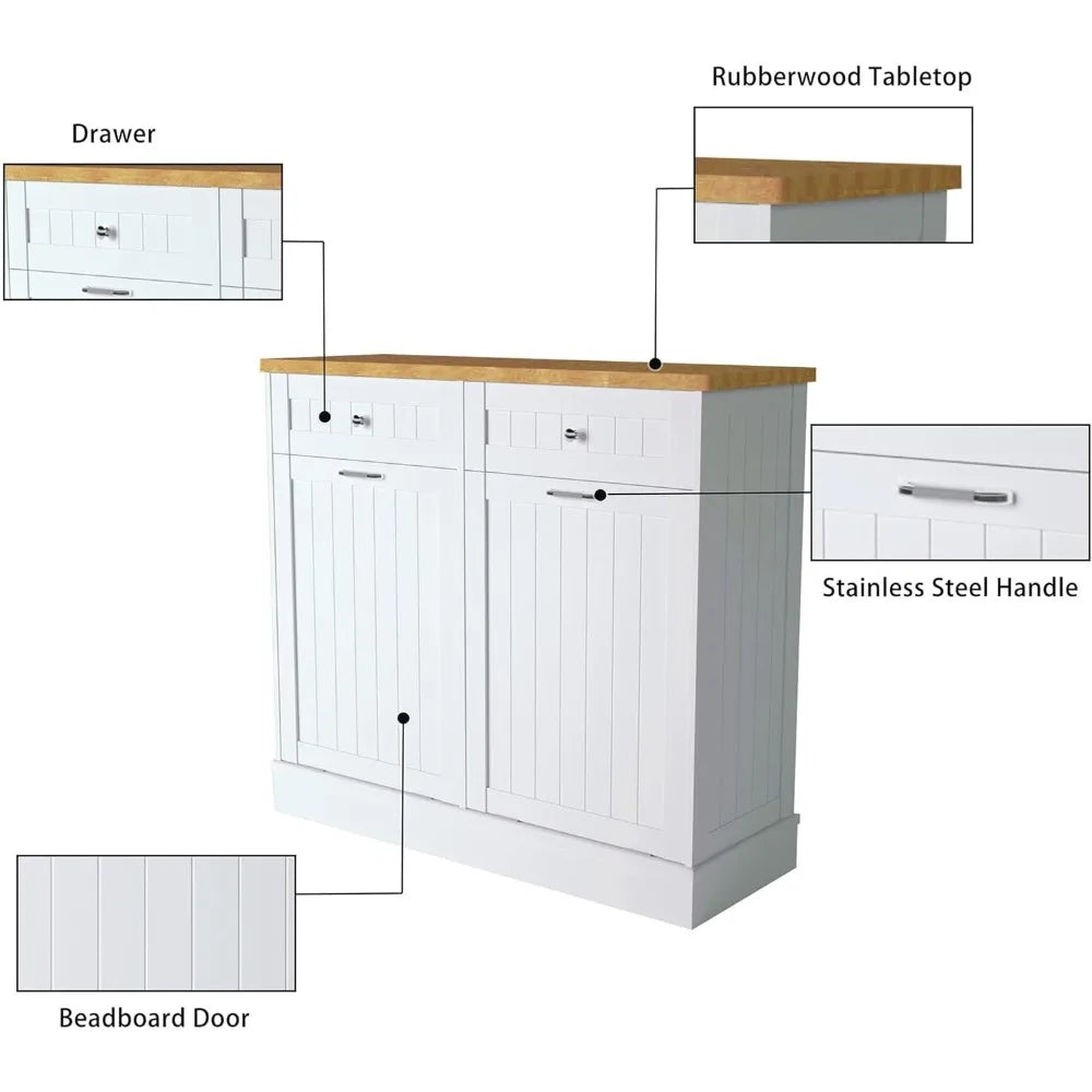 Hignconcerned Tilt Out Trash Cabinet Freestanding Sorter