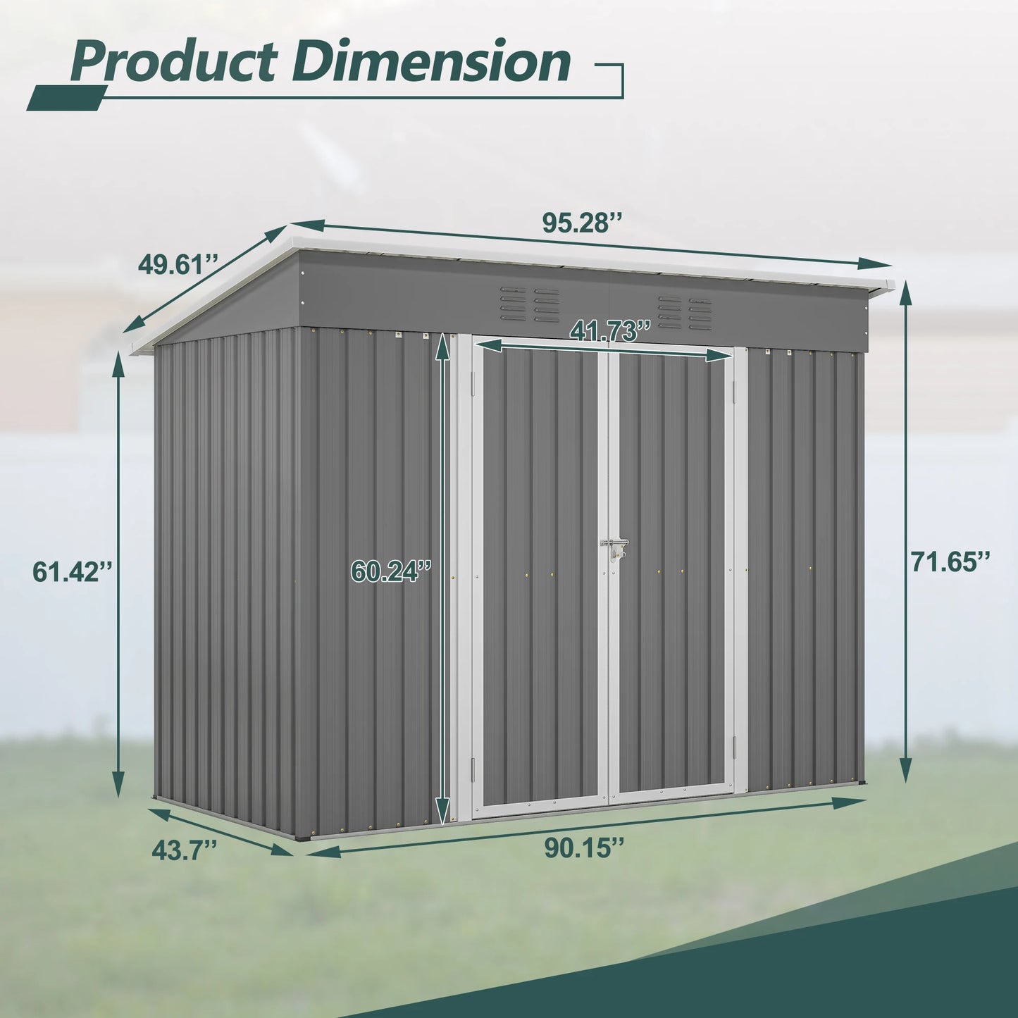 LZBEITEM Outdoor Storage Shed With Lockable Door And Vents