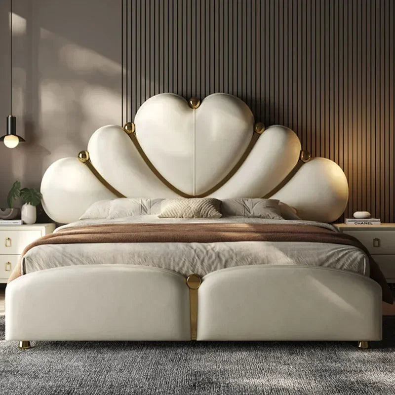 DUTRIEUXCN Nordic Style Bed Frame With Headboard Lux