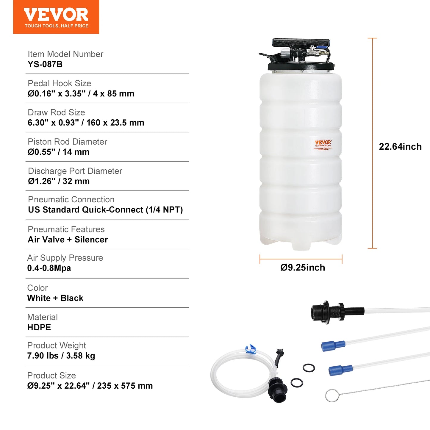 SucceBuy Pneumatic Fluid Extractor With Suction Hose