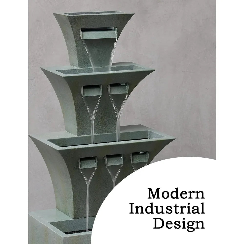 Three Tier Outdoor Fountain for Garden Decor and Patio
