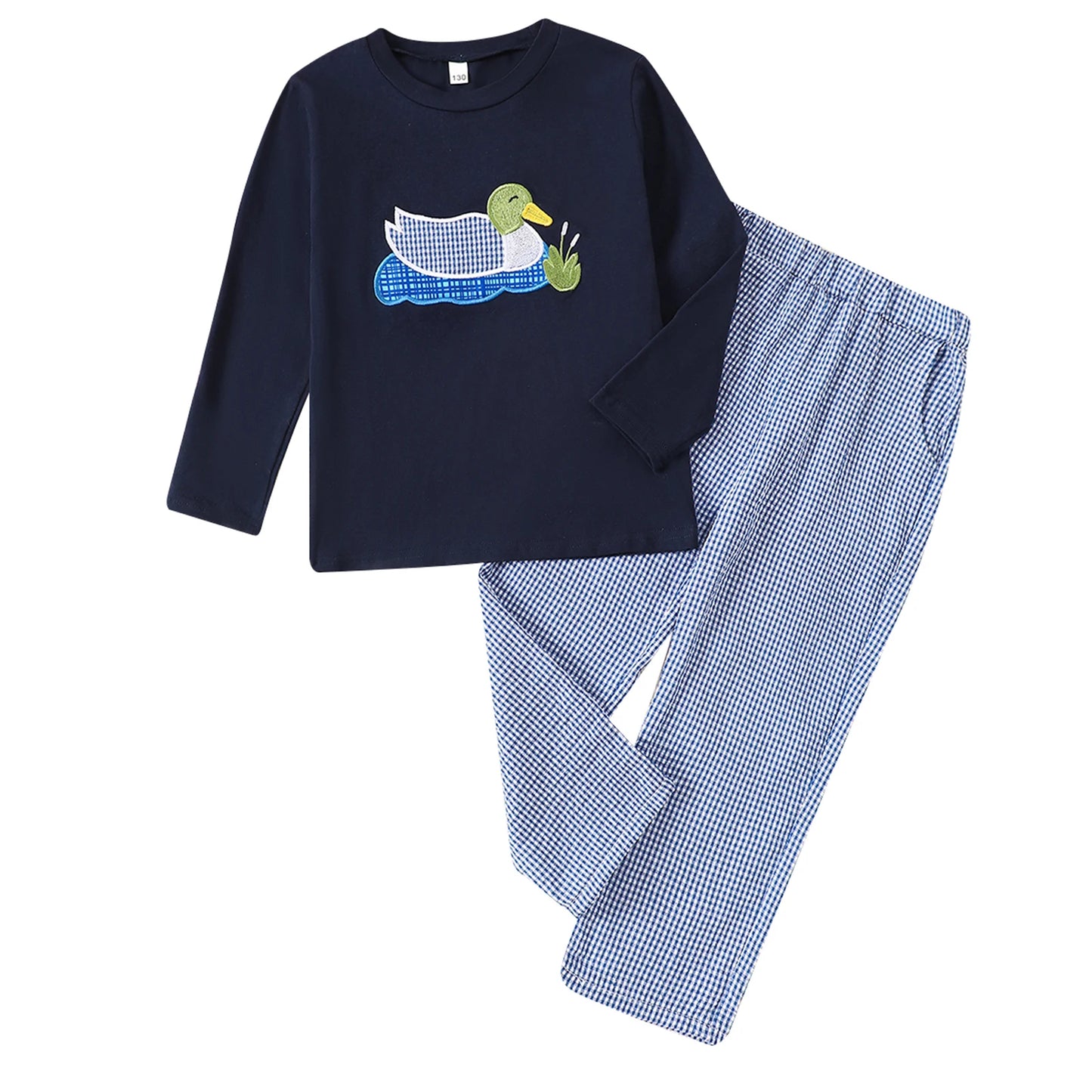 CN Guangdong Baby Boy Autumn Duck Applique Outfit Set