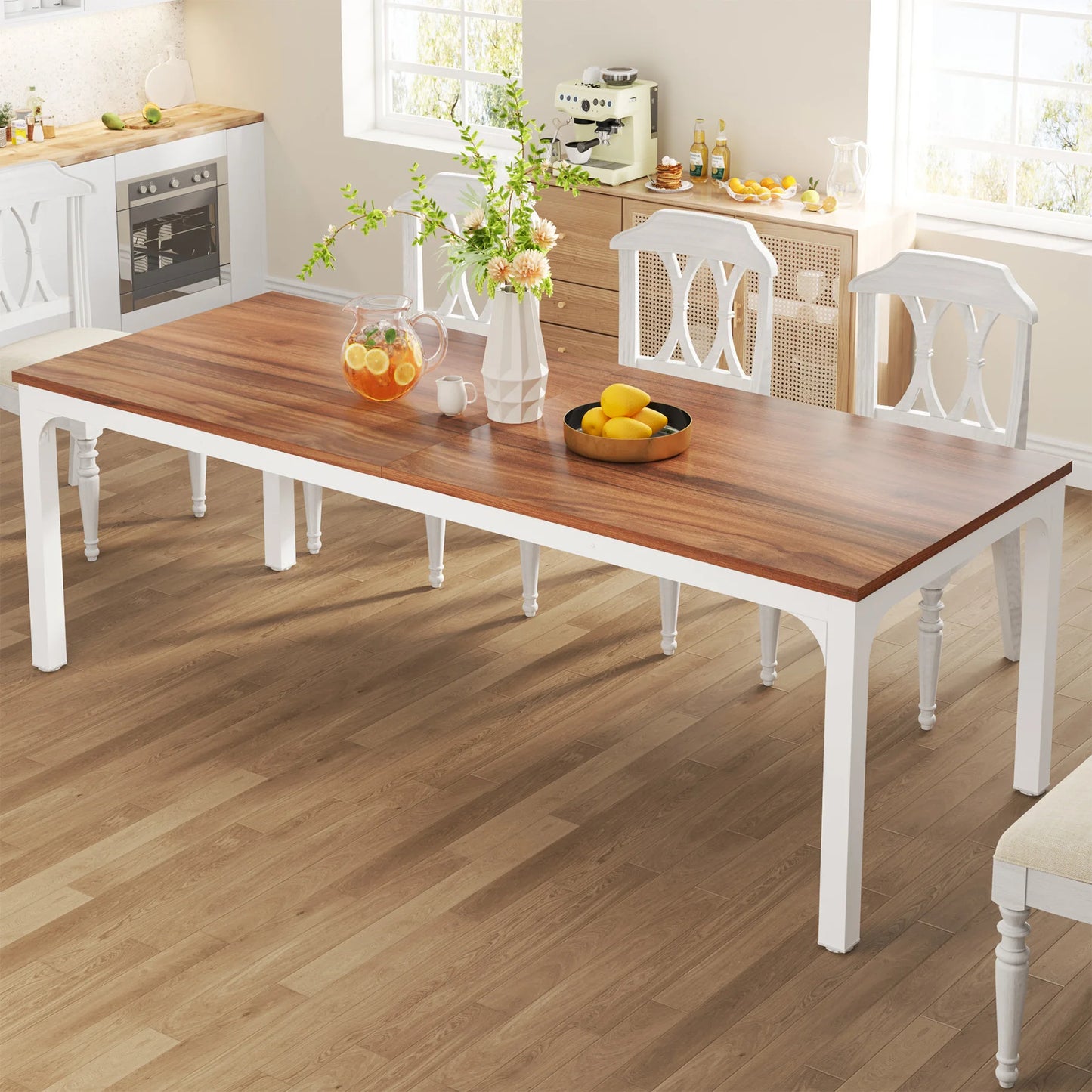 Tribesigns Rustic Wood Dining Table For Home Kitchen