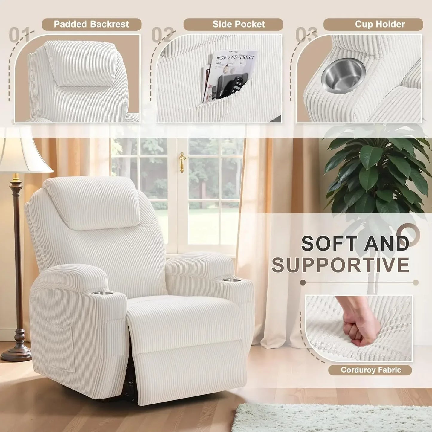 XMSJH Power Lift Recliner Chair With Massage For Elderly