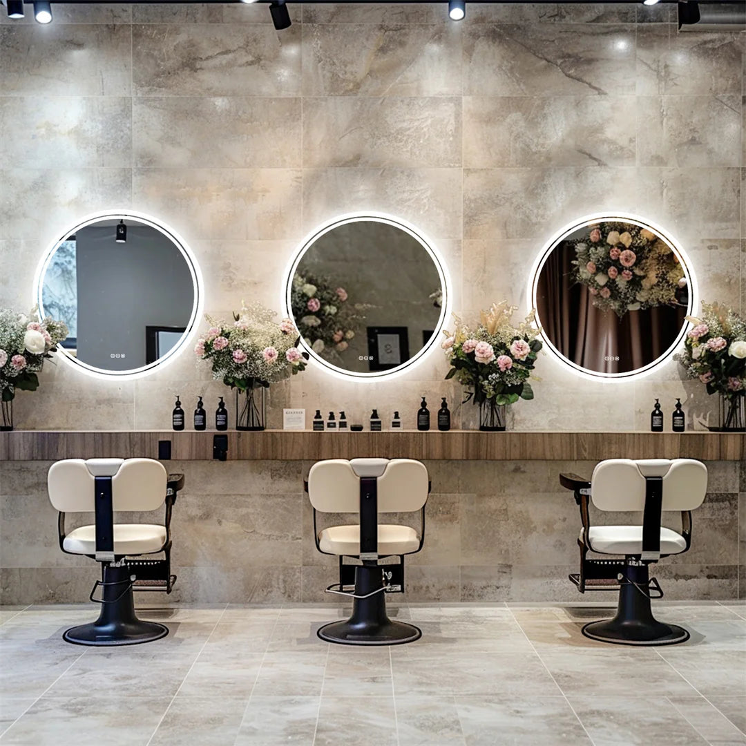 LUVODI Round LED Bathroom Mirror With Touch Sensor Light