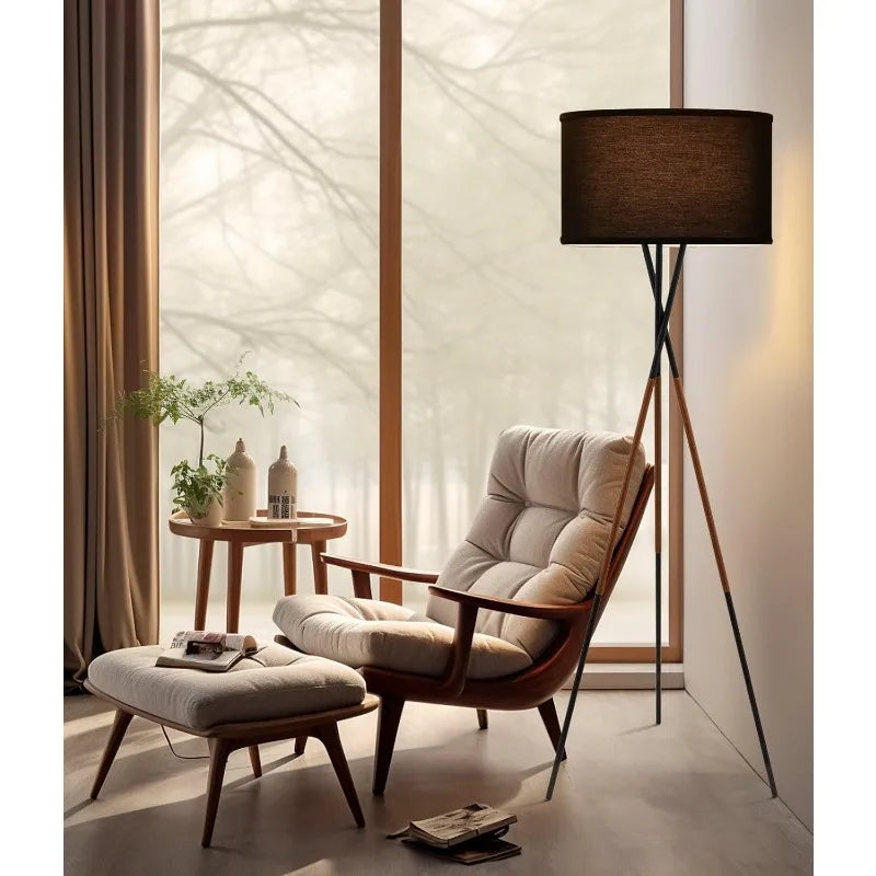 Kira Home Sadie Mid Century Tripod LED Floor Lamp Accent