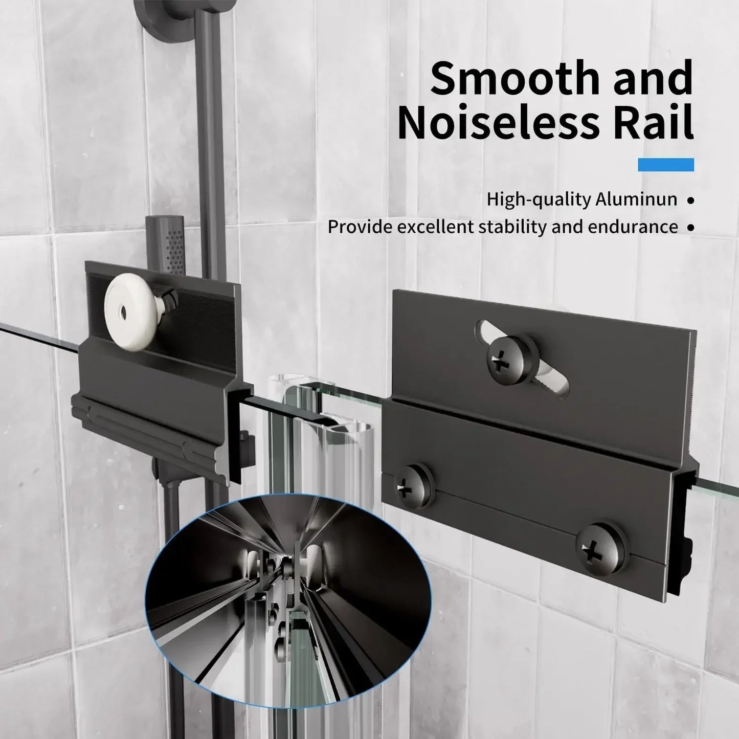 XMSJ Royal Guard Semi Frameless Sliding Glass Shower Door