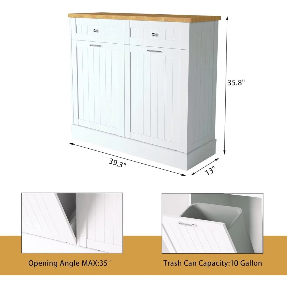 Hignconcerned Tilt Out Trash Cabinet Freestanding Sorter