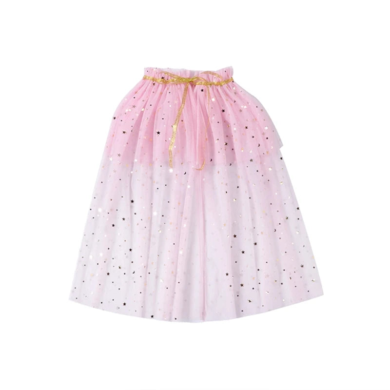 CN Guangdong Glitter Stars Moon Princess Cape Costume for Toddlers