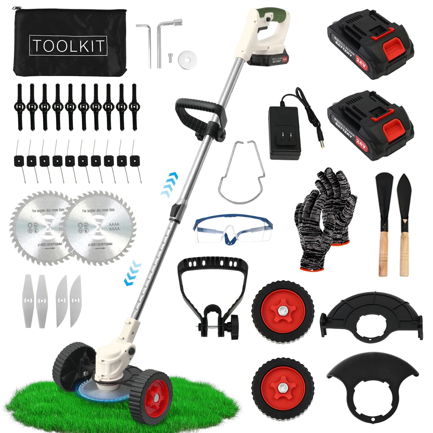 21V Cordless Grass Trimmer 3 In 1 Edger Brush Cutter