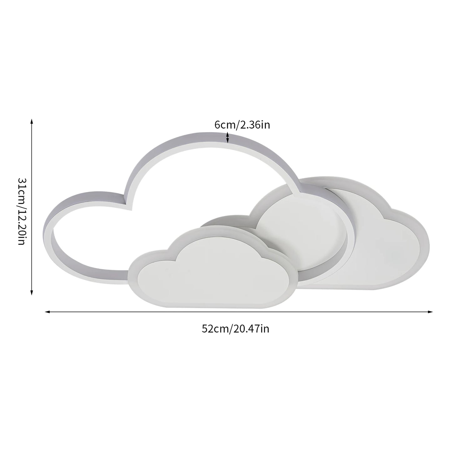 Cloud Shape LED Ceiling Light 85-265V With 3 Color Dimming