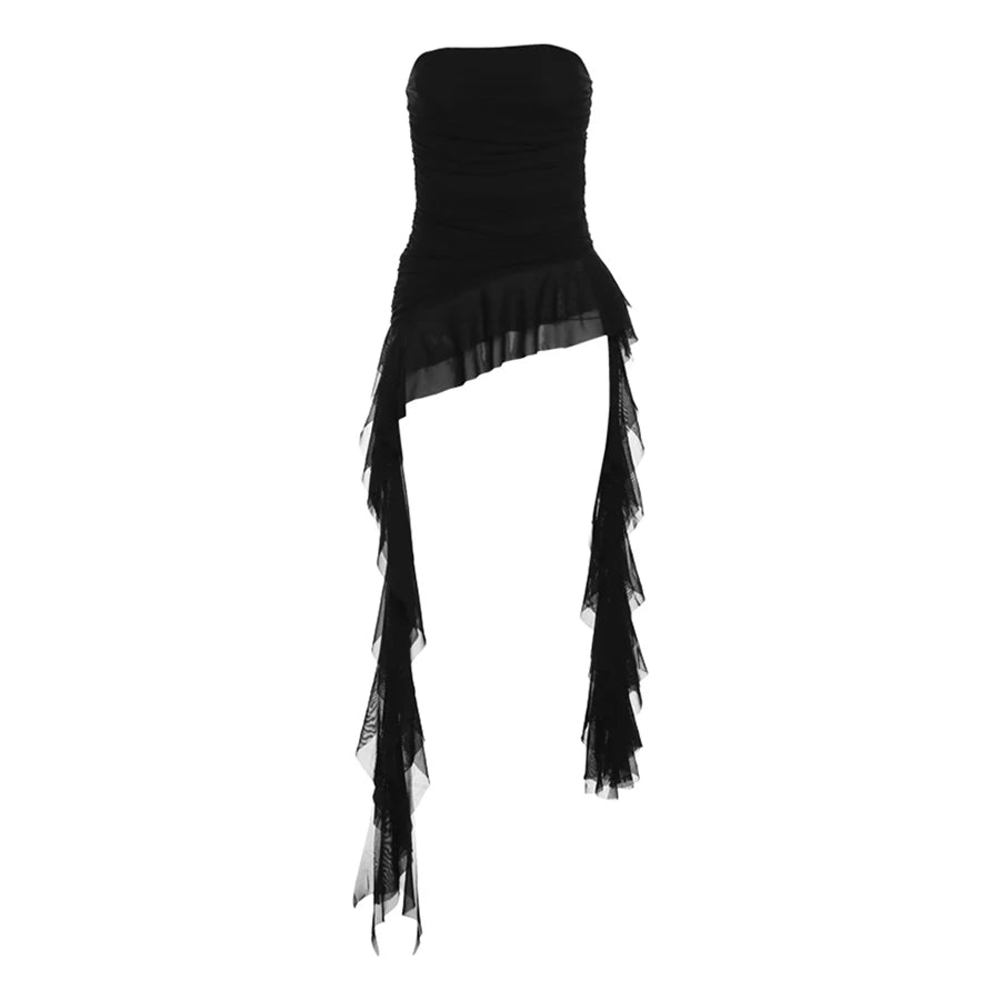 Nibber Tassel Vest Women Ruched Chest Wrap Cotton Blend