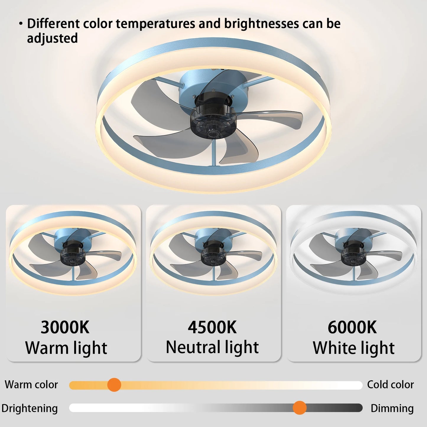 ARLGSITE LED Ceiling Fan With Remote Control Light
