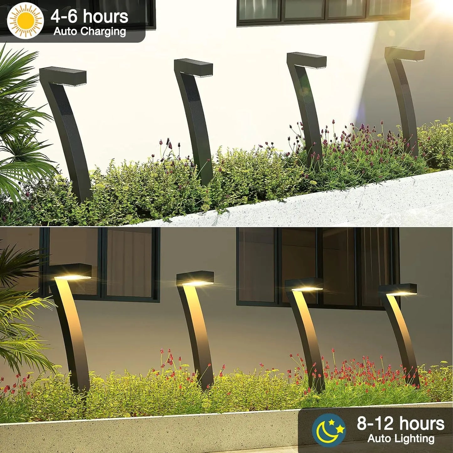 KPSTEK 6 Pack Solar Outdoor Lights LED Pathway Garden