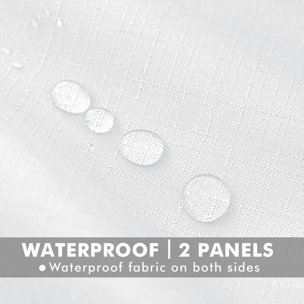 XMSJ Linen Outdoor Curtains 4 Panels Weatherproof Privacy