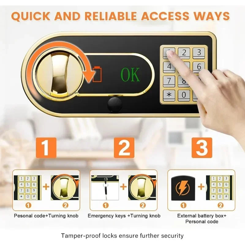 Tiskgg Fireproof Floor Safe Anti Theft Coin Slot Home Office