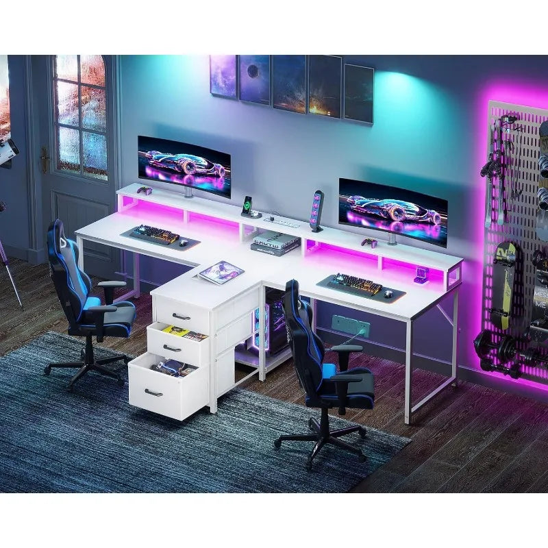 Hign-concerned 2 Person Home Office Desk With Power Outlet