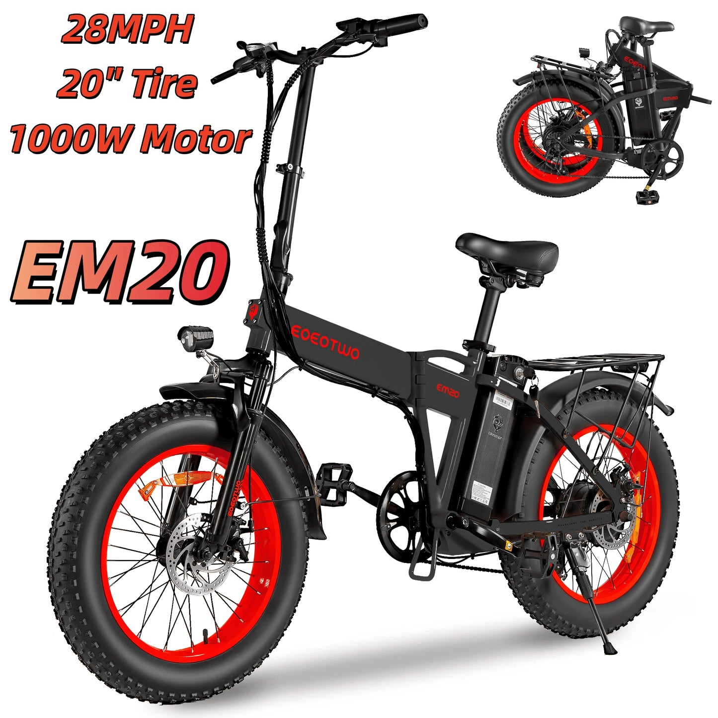 EOEOTWOC 1500W Electric Fat Tire Ebike 34MPH Mountain Bike