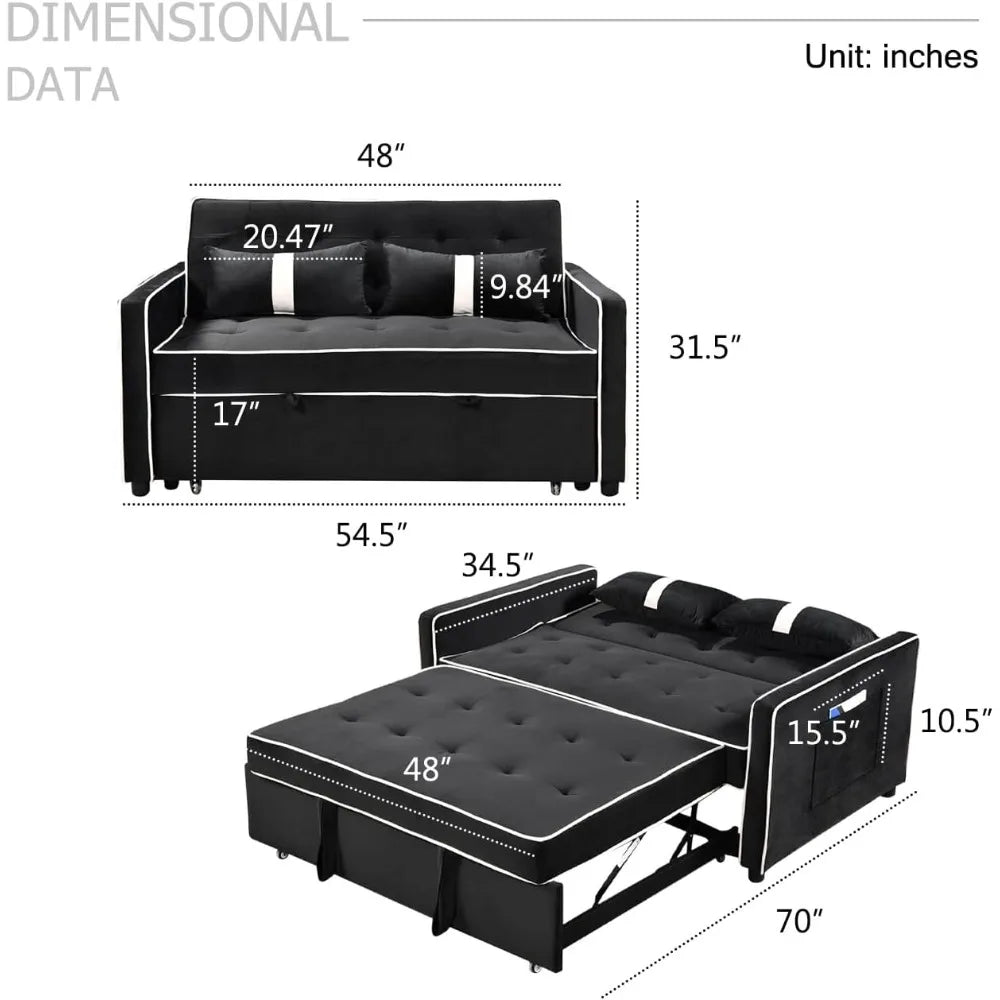 Sofa Bed Couch 3 In 1 With Adjustable Backrest Sleeper