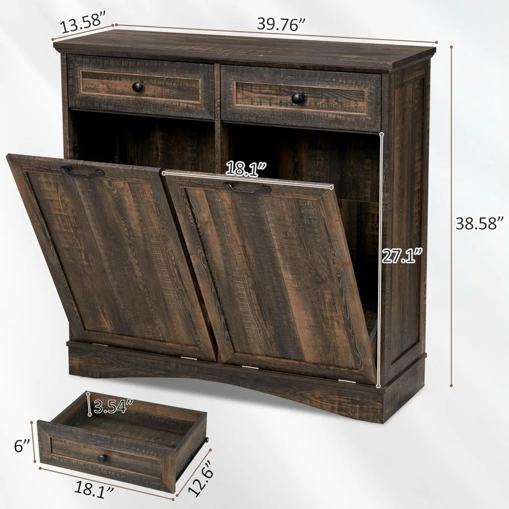 Double Tilt Out Trash Cabinet for Kitchen Waste Bins